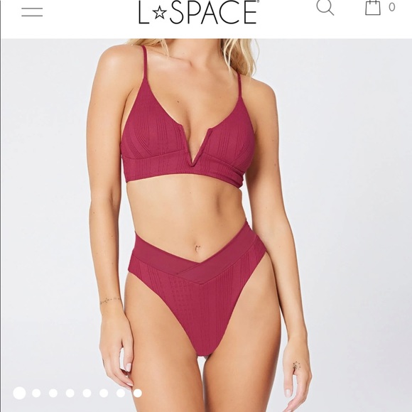 Lspace Pointelle Rib siren top and matching Pointelle Rib Court bottom. - Picture 1 of 7